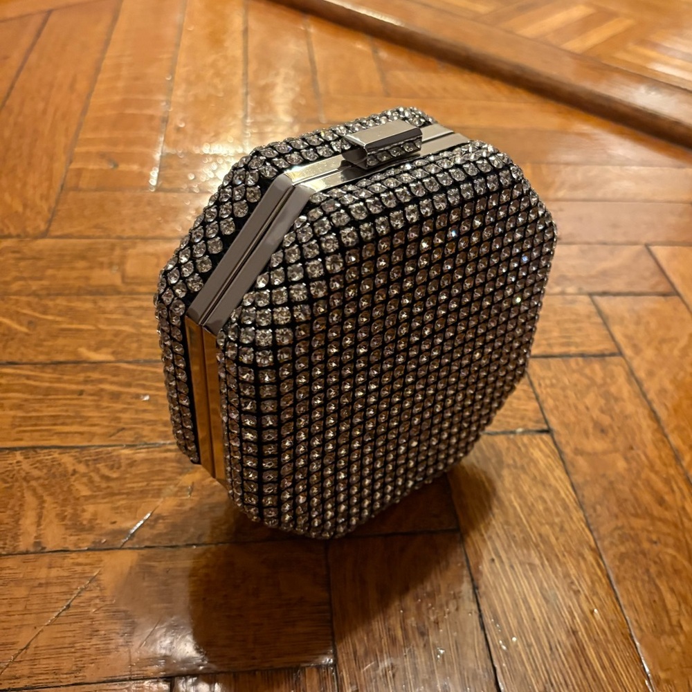 Zara Silver Rhinestone Clutch